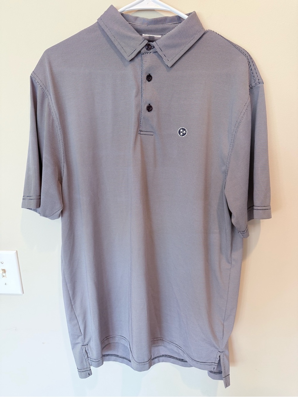 Men's Volunteer Traditions Navy/White Short-Sleeve Polo with TRI STAR